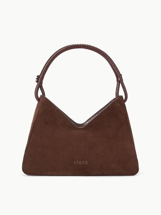 STAUD Handbags - Staud Valerie Shoulder Bag in Mahogany Suede